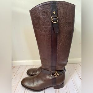Tory Burch Tall Brown Leather Riding Boots 9.5 Great Condition